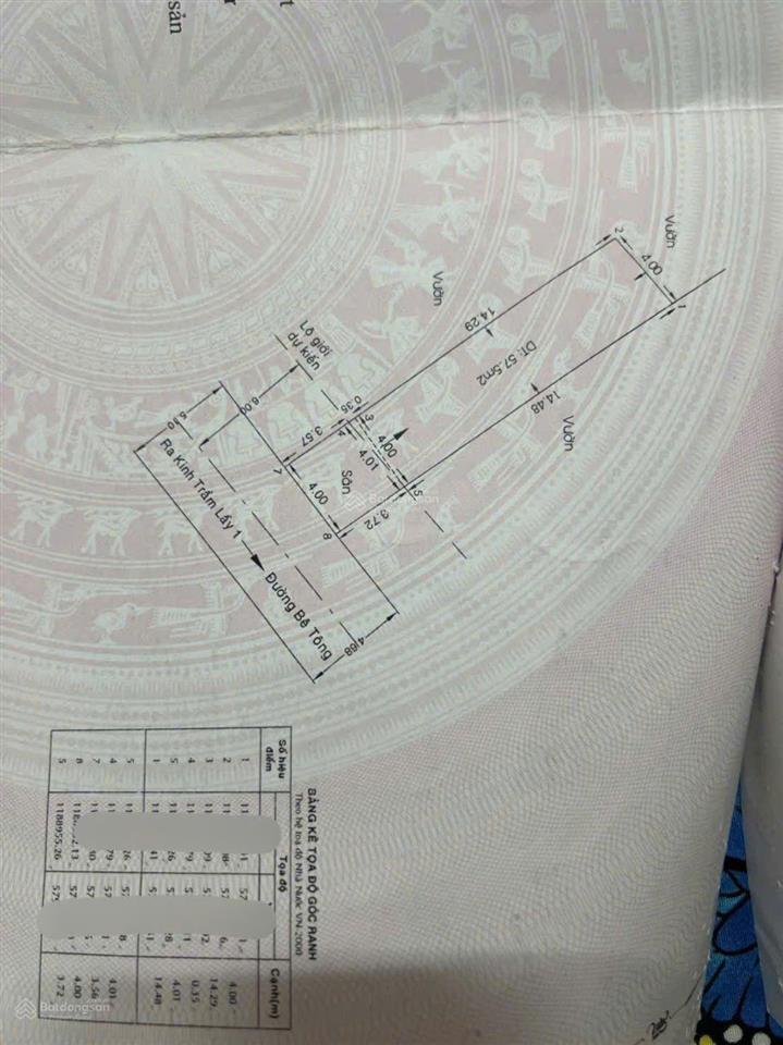 Bán nhà cấp4 lô2 đường vườn thơm. kdc hiện hữu, nhà hoàn công đầy đủ.