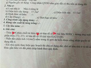 Bán nhà cấp4 lô2 đường vườn thơm. kdc hiện hữu, nhà hoàn công đầy đủ.