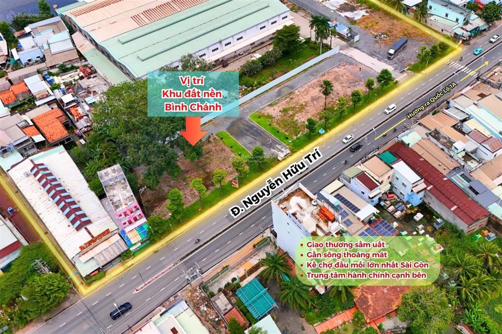 Bán đất mặt tiền đường nguyễn hữu trí, phía sau là chung cư singapore cao cấp.