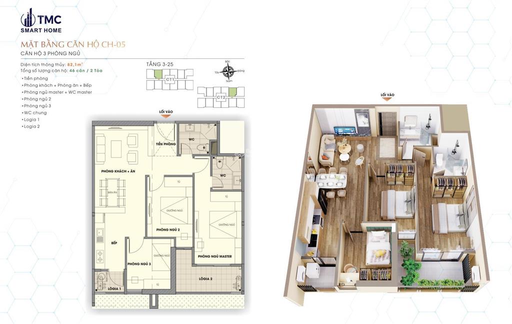Bán căn 2pn đẹp tại tmc smart home  dự án căn hộ cao cấp giá tốt nhất khu tây hồ tây  0962 252 ***