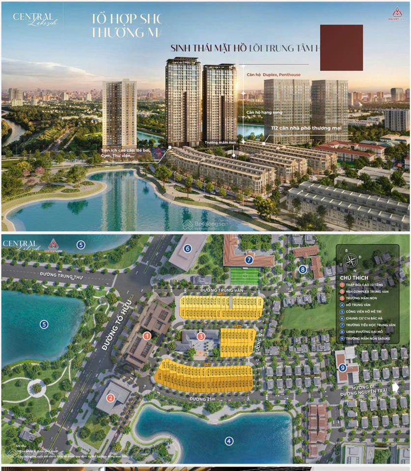 Bán biệt thự liền kề mặt hồ trung văn  central lakeside  taseco trung văn  mr hà 0962 252 ***