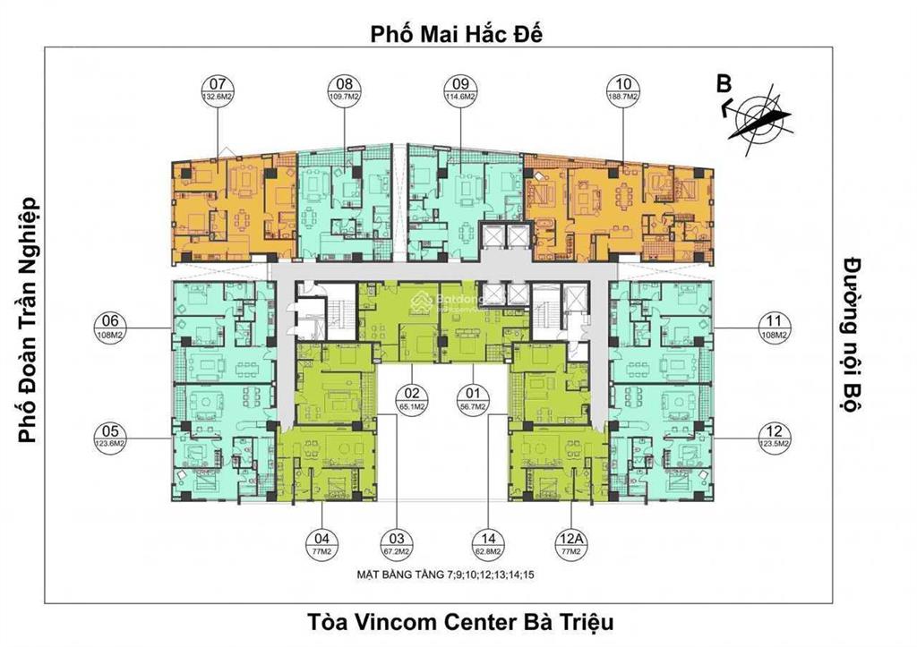 Bán ch 2pn dt 77m2 dự án hoàng thành tower 114 mai hắc đế.  0962 252 ***