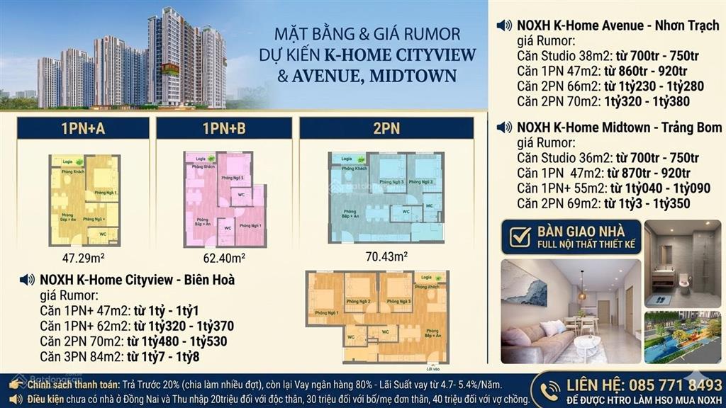Chỉ cần trả trước 246 triệu, sở hữu căn hộ 2pn2wc70m² trung tâm tp biên hòa nhận nhà full nội thất