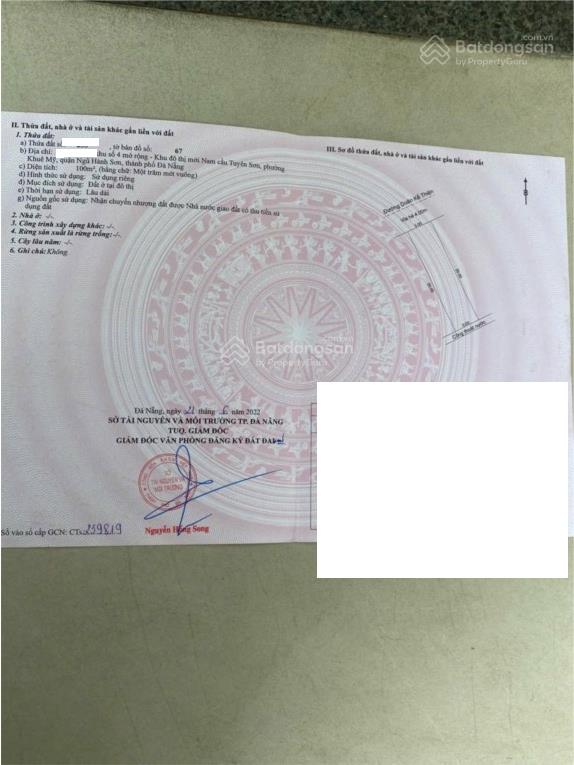 Bán đất mt đường doãn kế thiện (sát sông)  ngũ hành sơn. dt 100m2 giá 8.6 tỷ tl   0373 469 ***