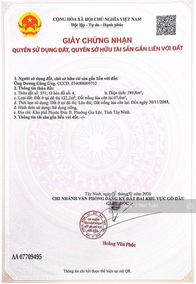 Ngay cạnh kcn phước đông, tiện ích dày như vậy mà giá còn 1 tỷ 150 thương lượng