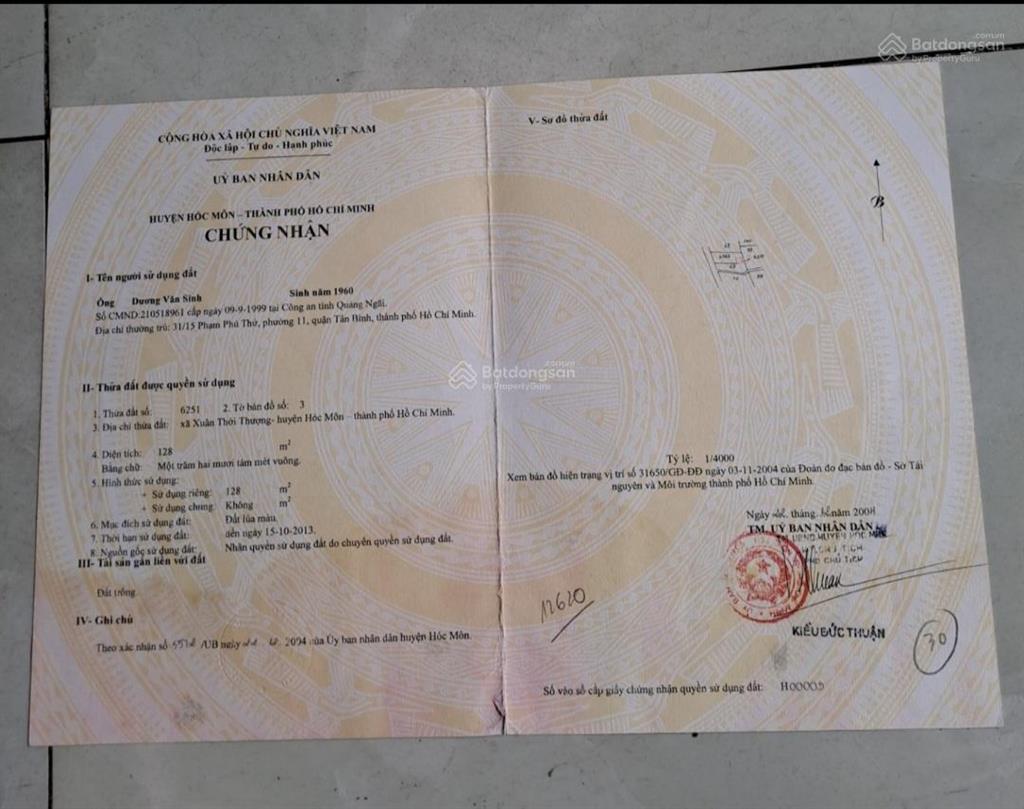 Chính chủ bán đất thổ cư mặt tiền dương công khi, 10x50, đã có gpxd,