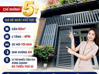 Ngay quang trung hẻm xe hơi 59m² 4pn chỉ 5.58t
