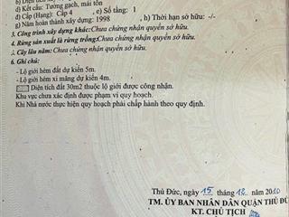 Nhà c4. đường số 10, hiệp bình phước (30m ra ql13)  80m2 (6.2x12.3) full thổ cư. kqh  giá 4 tỷ tl