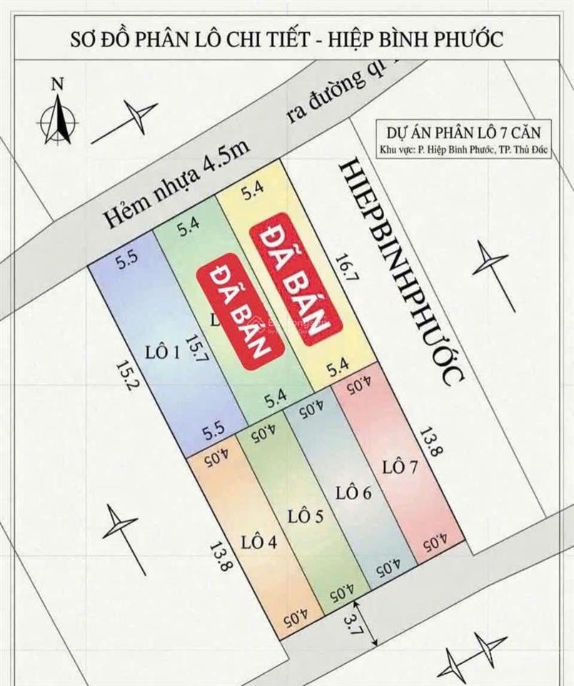 Đất phân lô đường số 9. hbp. sát vạn phúc city  5.5x15.7 (85.5m2)  giá 7.3 tỷ tl