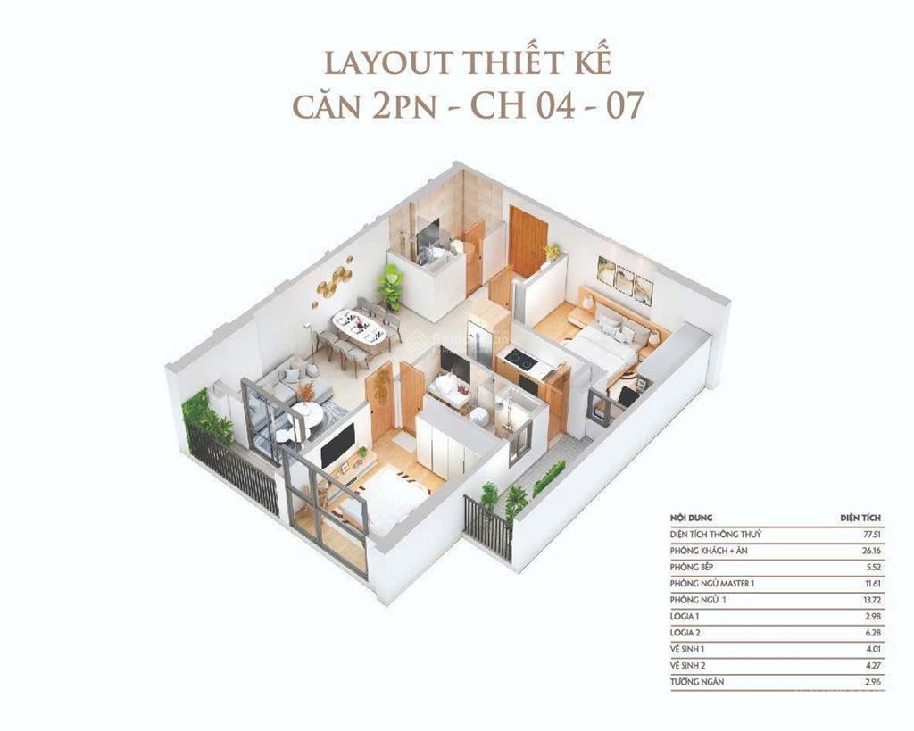 Sốc!!cho thuê căn 77m2 (2pn2vs) giá 11 triệubc đông nam nội thất gần fulltại khai sơn cty