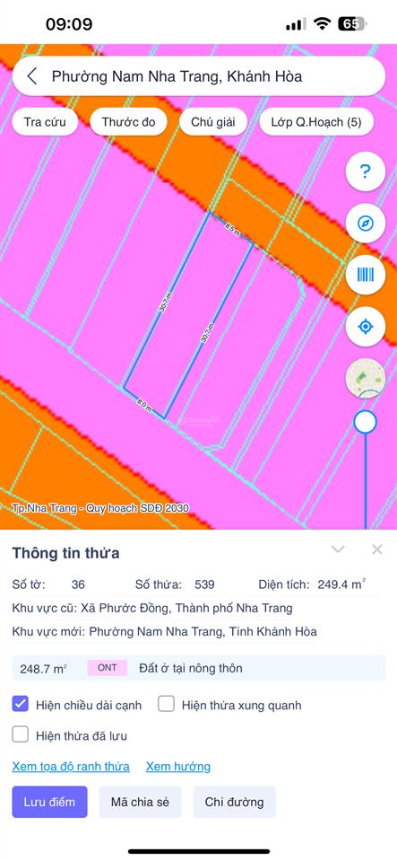 Ngang 8m nở hậu 8,5m hai mặt tiền đường rộng 13m full thổ cư, cạnh sân golf diamond bay nha trang