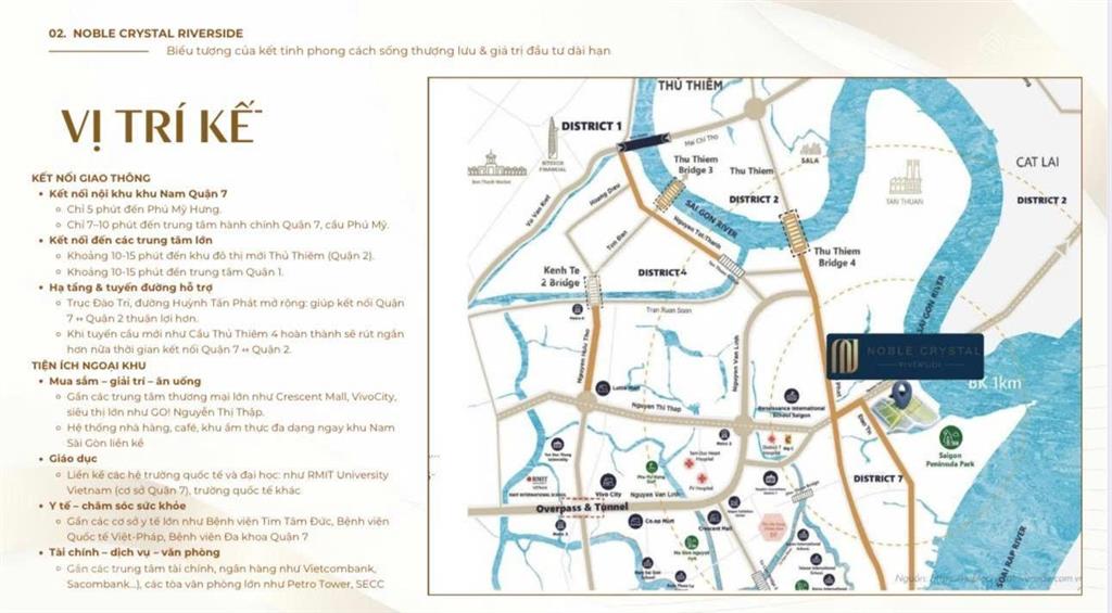 Noble crystal riverside biểu tượng sống đẳng cấp bên sông sài gòn  7.3 tỷ/căn 2pn 88m²