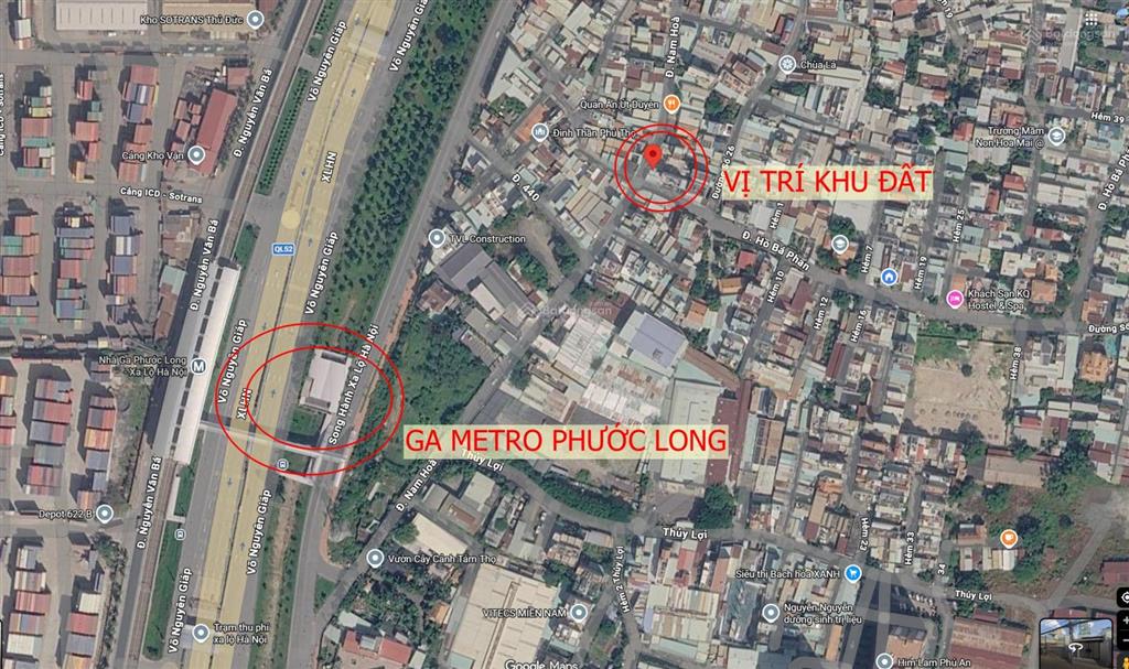 Cắt lỗ bán đất mt 160 m2 (6*25) ga metro phước long đường nam hòa