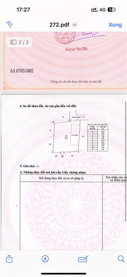 Cần bán lô đất trung tâm thị trấn long điền đường bê tông xe hơi