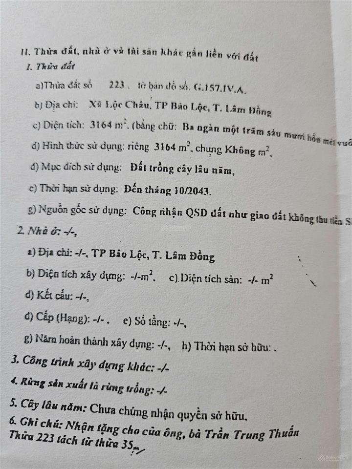 Chính chủ bán nhanh lô đất siêu đẹp mặt tiền lê phụng hiểu bảo lộc