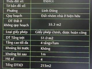 Đất mặt tiền linh đông xây 5 tầng sát kha vạn cân giá chỉ 6.5 tỷ