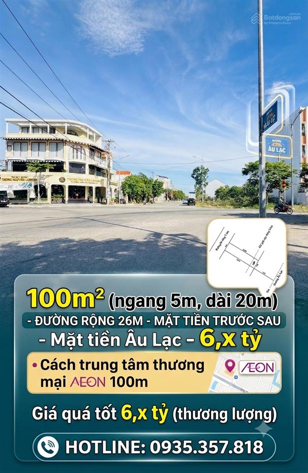 100m2 mặt tiền đường âu lạc  gần aeon mall