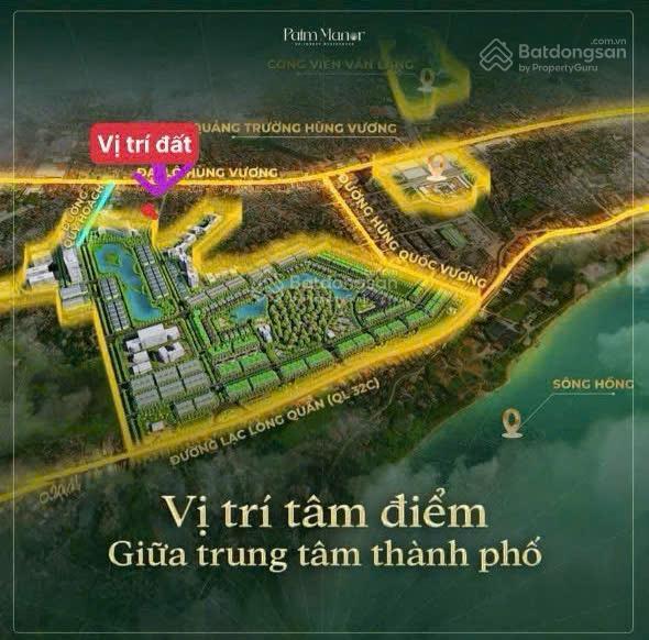 Hàng hiếm việt trì lô góc 500m | 22m mặt hồ | sát palm manor đón đầu ngã tư tương lai