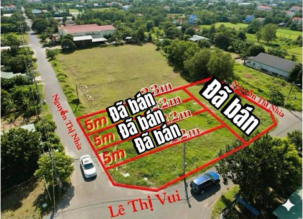 Tôi cần bán lô đất góc 2 mặt tiền đường nguyễn thị nhia 146m2 có 87,4m2 thổ cư giá 1 tỷ 8 còn tl.