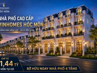 Nhà phố vinhomes hóc môn 1 trệt 3 lầu  đường 19m  chỉ từ 1,44 tỷ vốn tự có sở hữu.