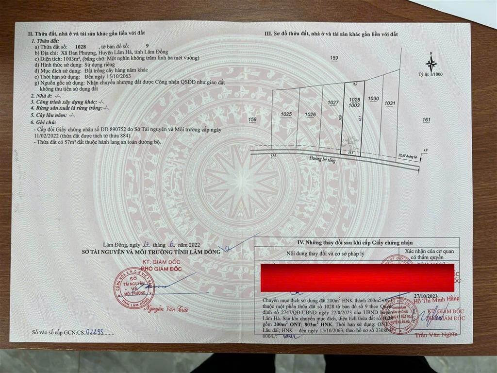 BÁN ĐẤT HƠN 1.000m² – TẶNG NHÀ VƯỜN MỚI XÂY TẠI ĐAN PHƯỢNG ,LÂM HÀ, LÂM ĐỒNG