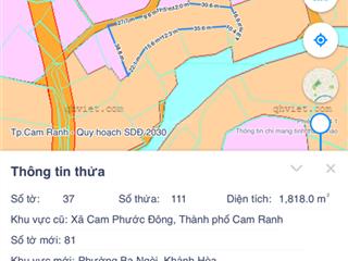 Bán đất thôn giải phóng, cam phước đông, cam ranh, khánh hoà