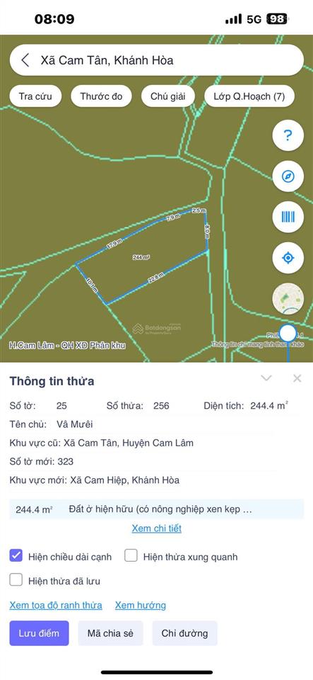 Bán đất thôn vinh bình, xã cam lâm, tỉnh khánh hoà