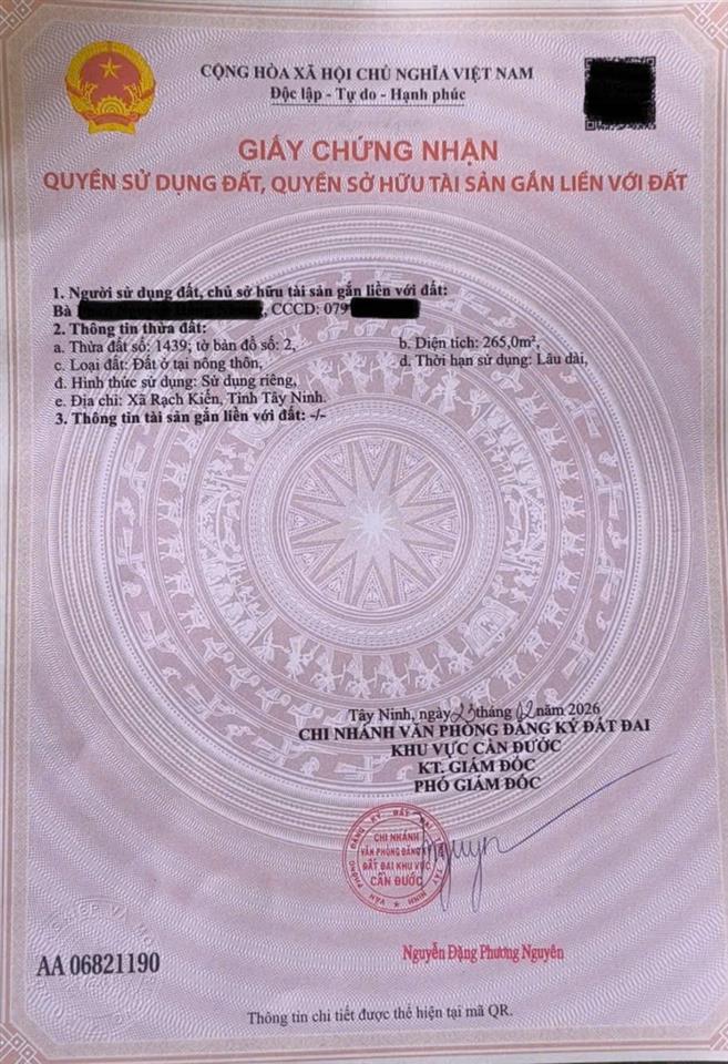 CHÍNH CHỦ CẦN BÁN ĐẤT ĐÃ CÓ SỔ RIÊNG – PHÁP LÝ RÕ RÀNG - HUYỆN CẦN ĐƯỚC - LONG AN