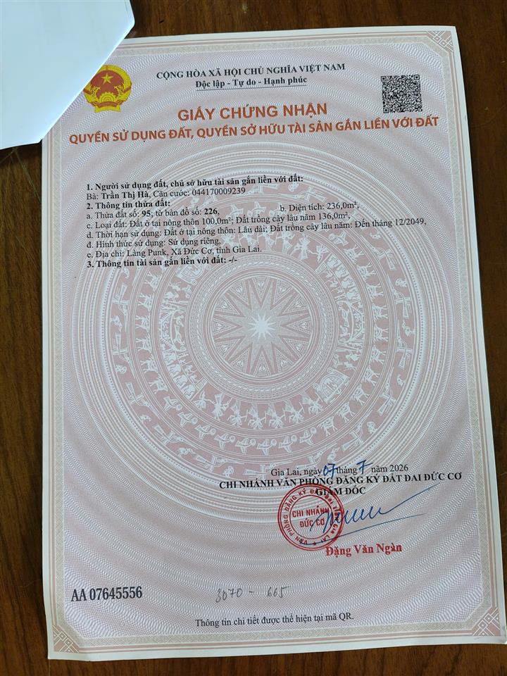 CHÍNH CHỦ BÁN ĐẤT 2 MẶT TIỀN – ĐỨC CƠ, GIA LAI
