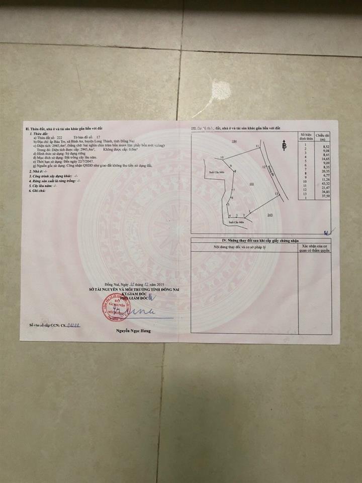 CHÍNH CHỦ CẦN BÁN MIẾNG ĐẤT GẦN SÂN BAY LONG THÀNH – HUYỆN LONG THÀNH, ĐỒNG NAI