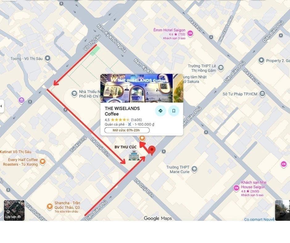 Cho thuê mặt bằng gần 300m  biệt thự sân vườn trung tâm quận 3