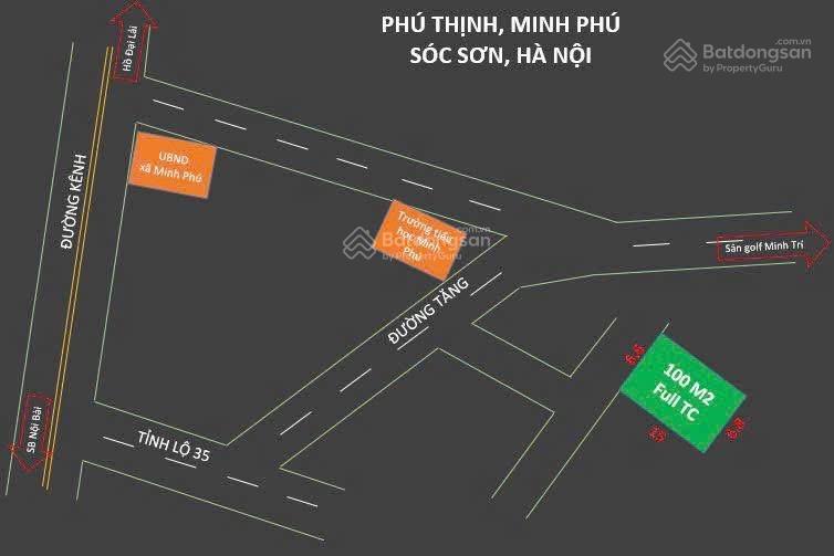 Chủ cần tiền bán gấp 100 full thổ cư phú thịnh, kim anh, hà nội