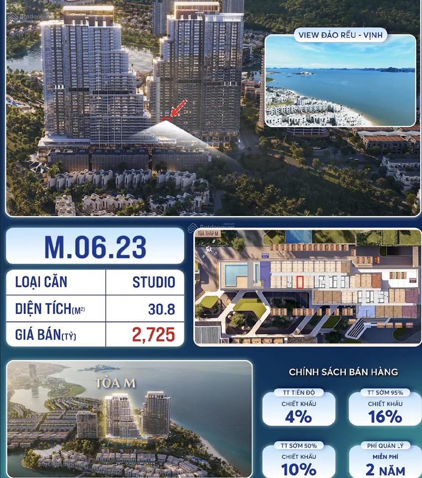 Siêu phẩm aria bay hạ long, nằm giữa lòng vịnh di sản. căn hộ 1 ngủ view trực diện biển chỉ 2 tỷ x