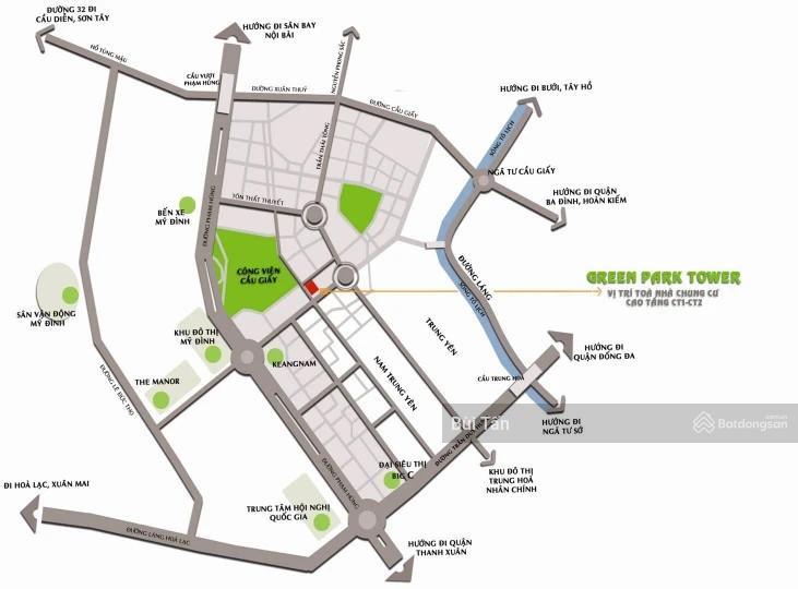 Bán gấp căn hộ tòa green park tower dt 105m2, 3 pn, tầng đẹp view thoáng, gần công viên hồ điều hòa