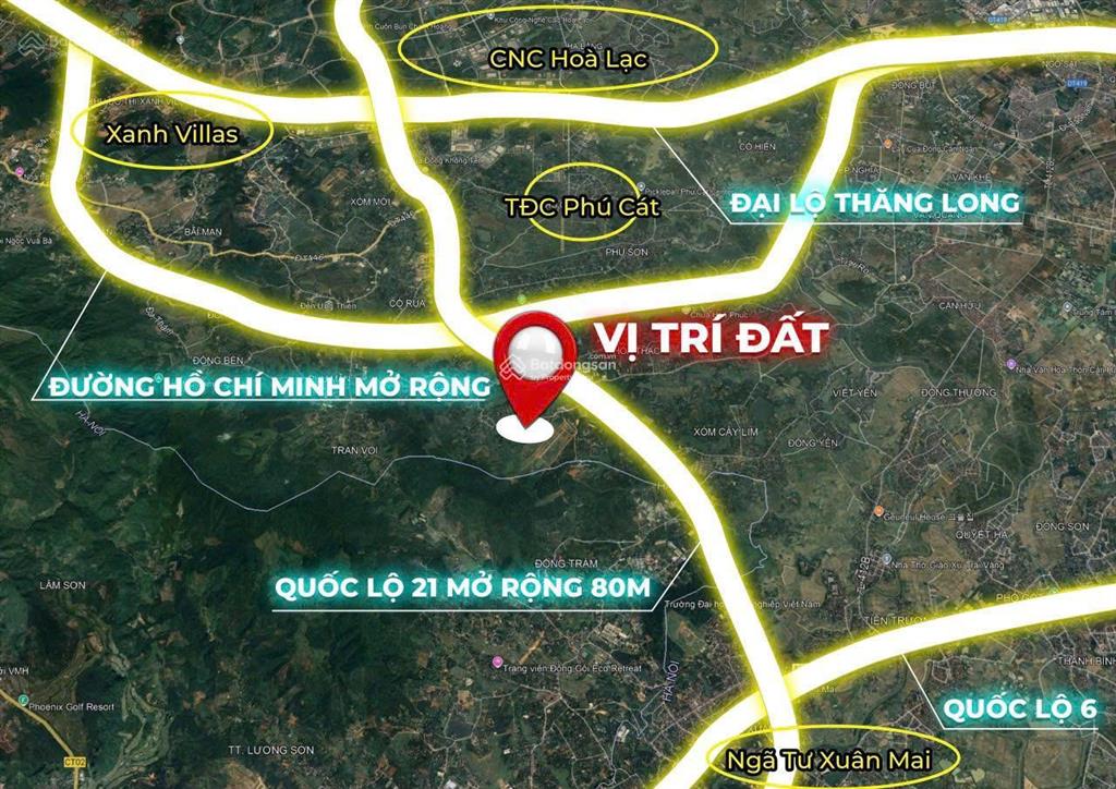 Đất thổ cư hòa lạc đối diện khu cnc 100m² đường 20m giá 2,5 tỷ