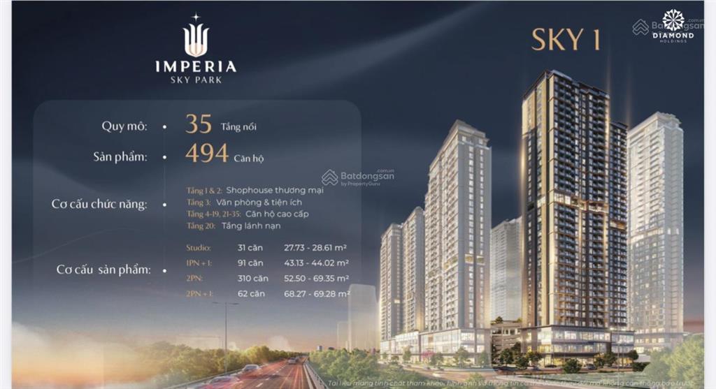 Imperia sky park  căn hộ 2 ngủ  đẹp  thoáng