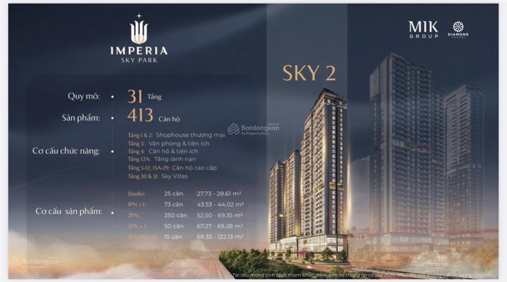 Imperia sky park  căn hộ 2 ngủ  đẹp  thoáng