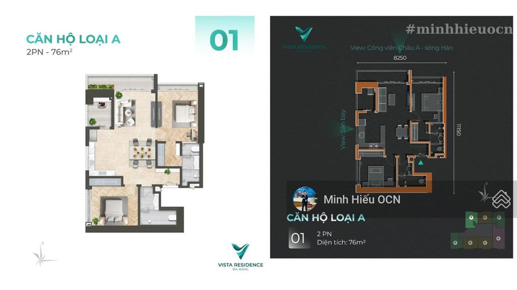 Gấp, gấp cần bán căn góc 2pn view sông hàn  vista residence  gần đà nẵng downtown