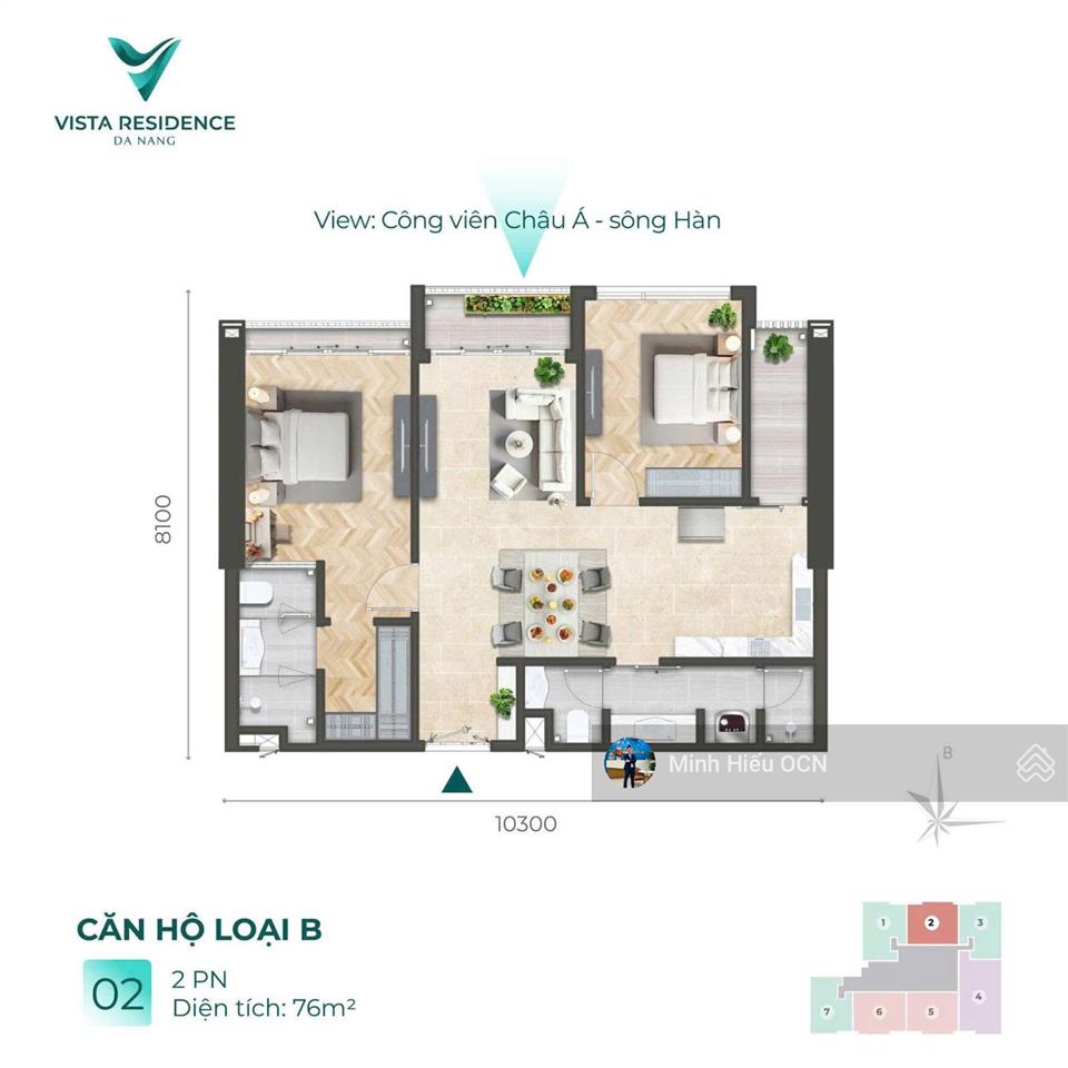 Giá 2pn nổi bật vista residence view sun wheel, trung tâm thành phố khai thác đầu tư 2030 tr/th