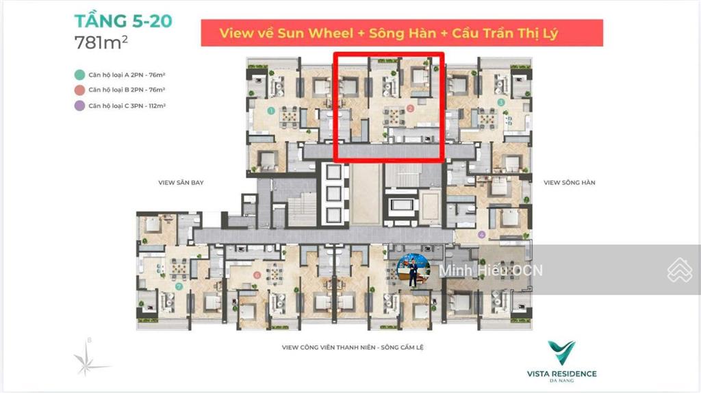 Giá 2pn nổi bật vista residence view sun wheel, trung tâm thành phố khai thác đầu tư 2030 tr/th