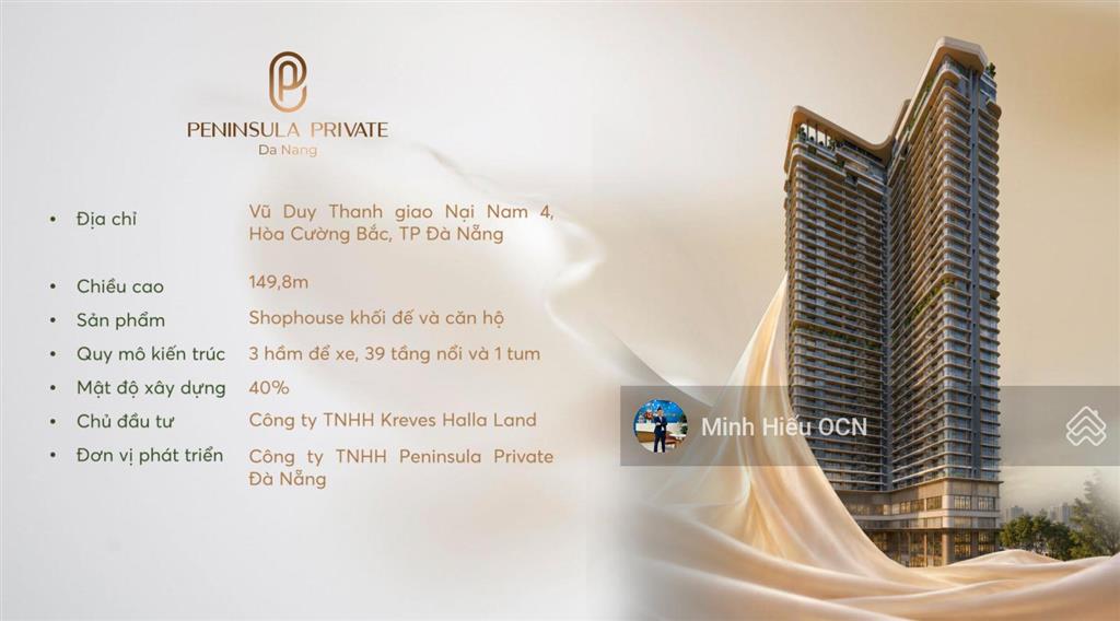 Peninsula private  biểu tượng sống thượng lưu tâm điểm quận hải châu  tầm view vĩnh viễn