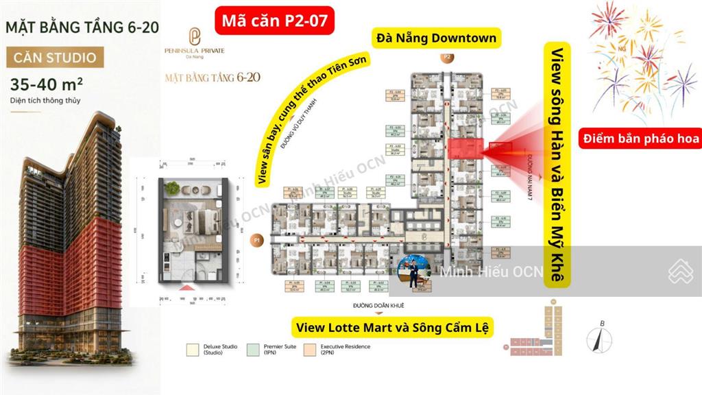 Studio chỉ từ 2,1 tỷ  sở hữu căn hộ hạng sang giữa trung tâm hải châu view biển mỹ khê & pháo hoa