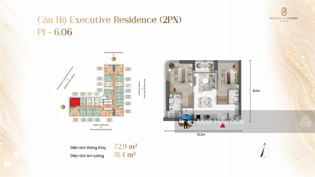 Sở hữu căn hộ 2pn peninsula private  view sông hàn  ngắm pháo hoa quốc tế diff từ ban công nhà