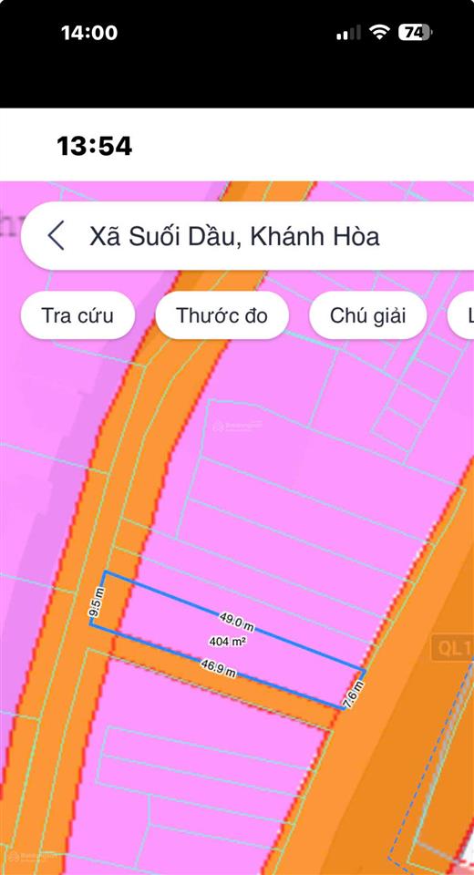 Bán 403m2 đất 3 mặt tiền ql1a suối dầu ( suối hiệp cũ), diên khánh, gần kcn, giá 5 tỷ 6