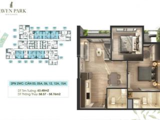 Chính chủ bán căn hộ 2pn tầng thấp h2 haven park chỉ 4,4 tỷ