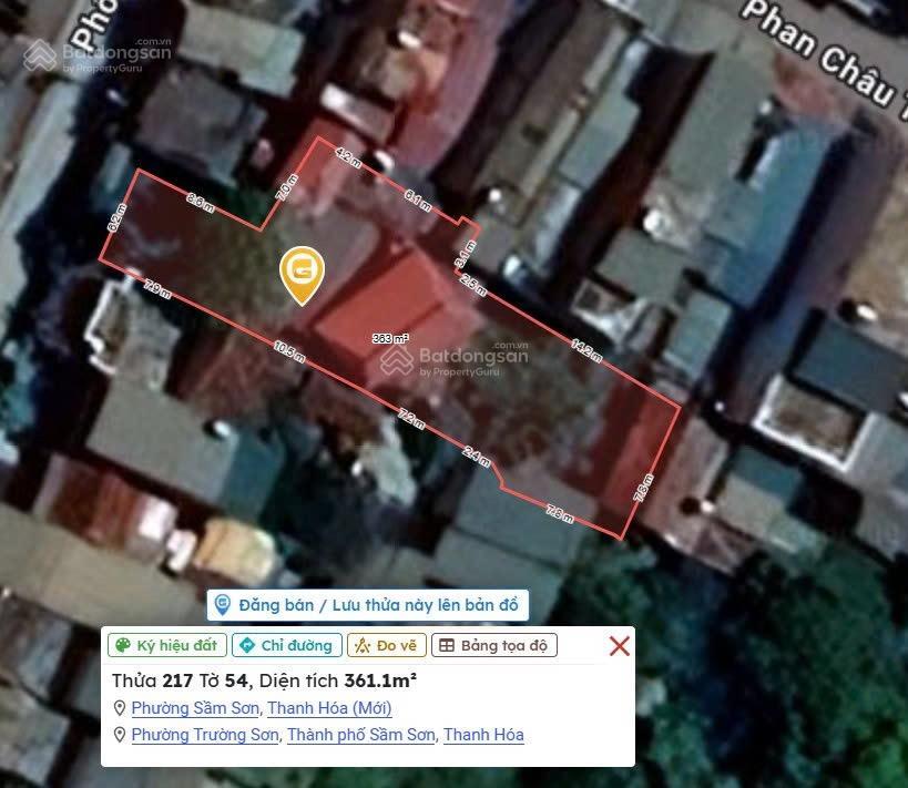 Bán nhà 350m2 mặt tiền đường phan bội châu  cách biển 1km