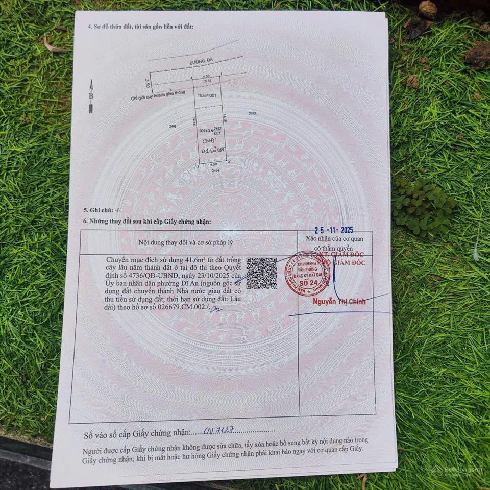 Chủ ngộp bán gấp đất đường ga,dĩ an 65m² full thổ cư, gần vincom  chợ dĩ an  giá chỉ 3.55 tỷ