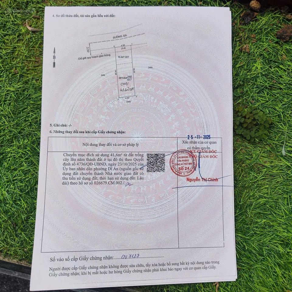 Chủ ngộp bán gấp đất đường ga,dĩ an 65m² full thổ cư, gần vincom  chợ dĩ an  giá chỉ 3.55 tỷ