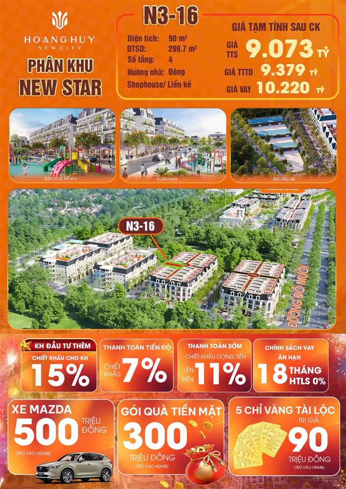 Giá 9 tỷ căn xẻ khe 2 mặt thoáng, view đẹp, kinh doanh được ngay! căn n316 new star