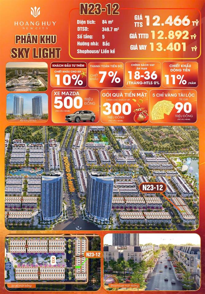 Bán nhanh căn n2312 skylight hoàng huy newcity căn đẹp diện tích 84m, vị trí đối diện công